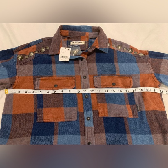 Free People We the Free Austin Plaid Buttondown Flannel Size XS 100% Cotton NWT - Picture 11 of 16